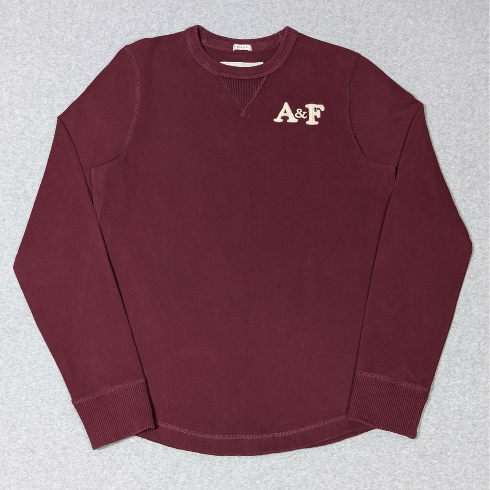 Abercrombie & Fitch Muscle Sweater Mens Size Large Crew Neck Maroon